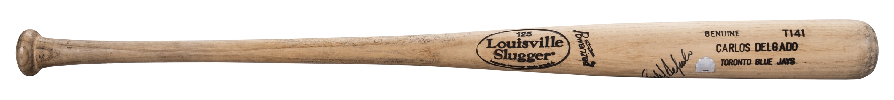 2003 Carlos Delgado Game Used and Signed Louisville Slugger T141 Model Bat (MLB Authenticated & PSA/DNA)